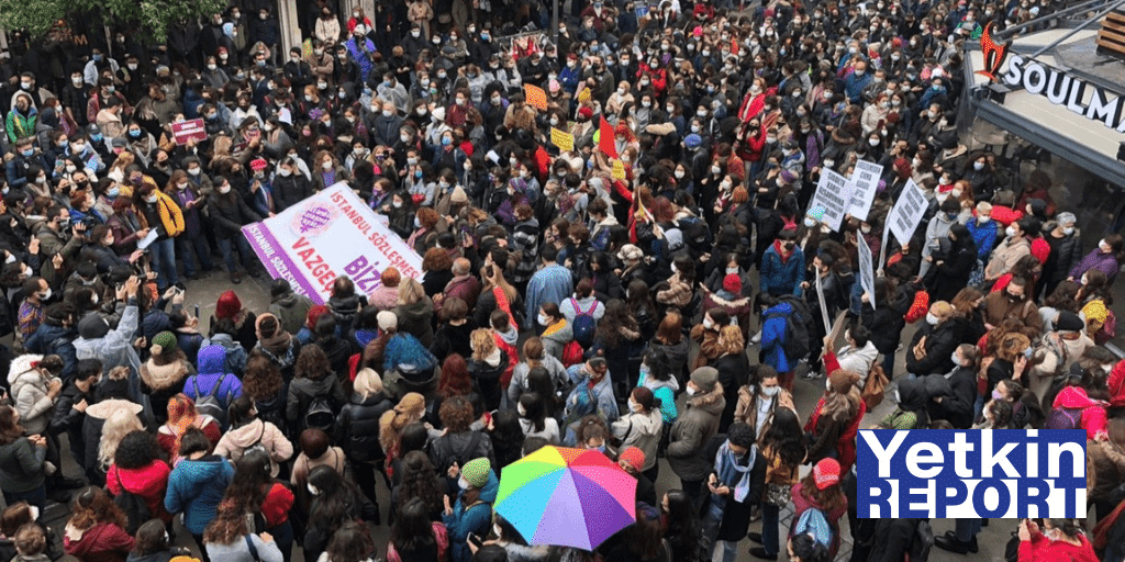 Women protest Erdoğan’s retreat from Istanbul Convention