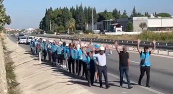 Fernas işçileri Ankara yolunda, işçiler ayakta